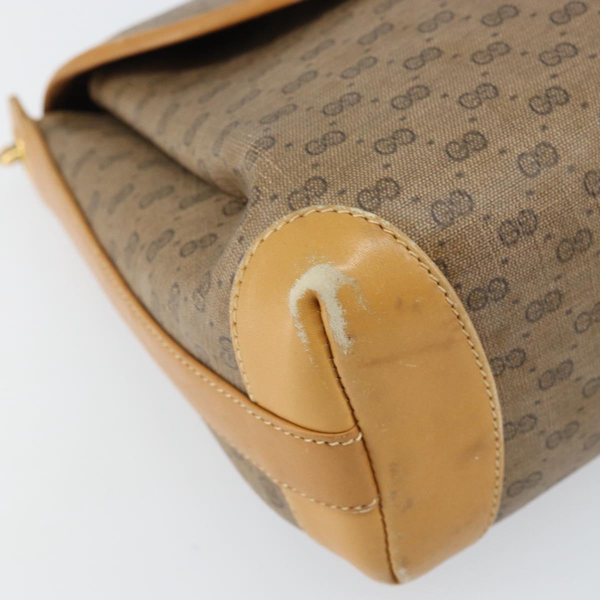 GUCCI Micro GG Supreme Shoulder Bag PVC Beige Gold 001 099 4084 Auth 169812