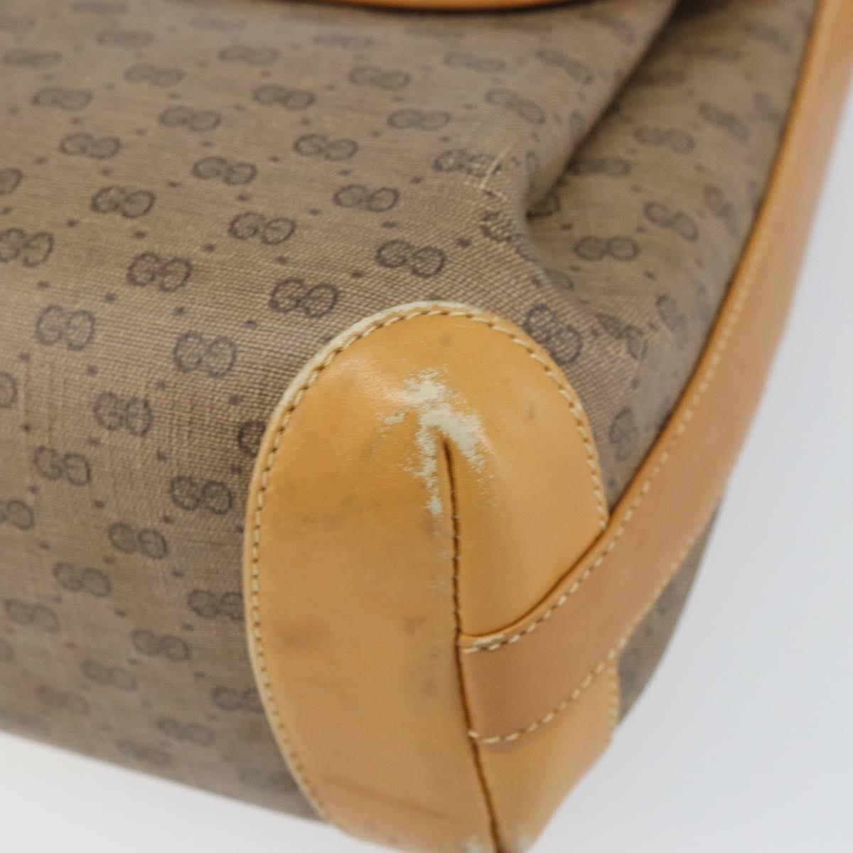 GUCCI Micro GG Supreme Shoulder Bag PVC Beige Gold 001 099 4084 Auth 169812