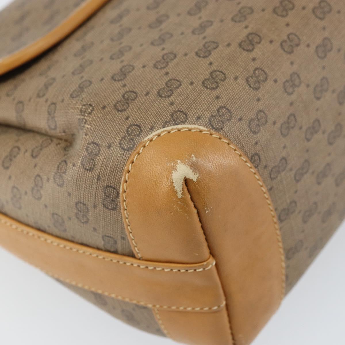 GUCCI Micro GG Supreme Shoulder Bag PVC Beige Gold 001 099 4084 Auth 169812
