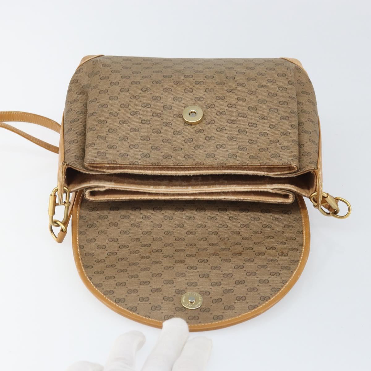 GUCCI Micro GG Supreme Shoulder Bag PVC Beige Gold 001 099 4084 Auth 169812