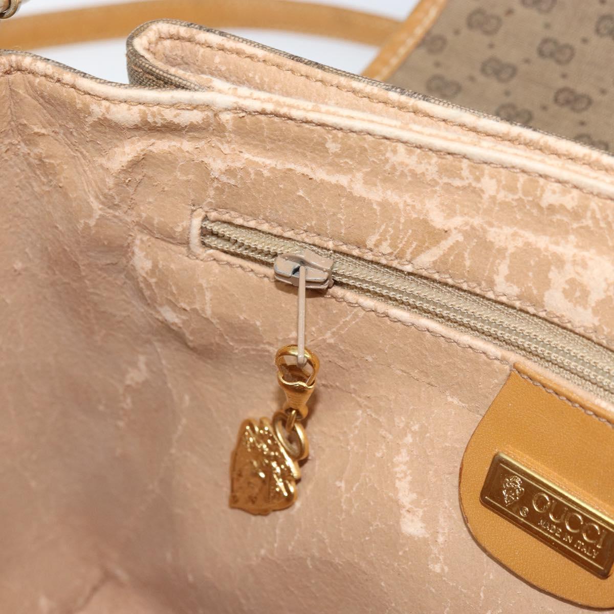 GUCCI Micro GG Supreme Shoulder Bag PVC Beige Gold 001 099 4084 Auth 169812