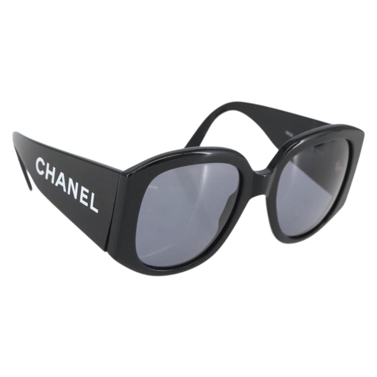 CHANEL Sunglasses plastic Black CC Auth 169816V