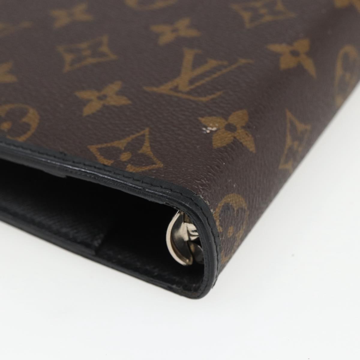 LOUIS VUITTON Monogram Macassar Agenda MM Day Planner Cover R21084 Auth 169817V
