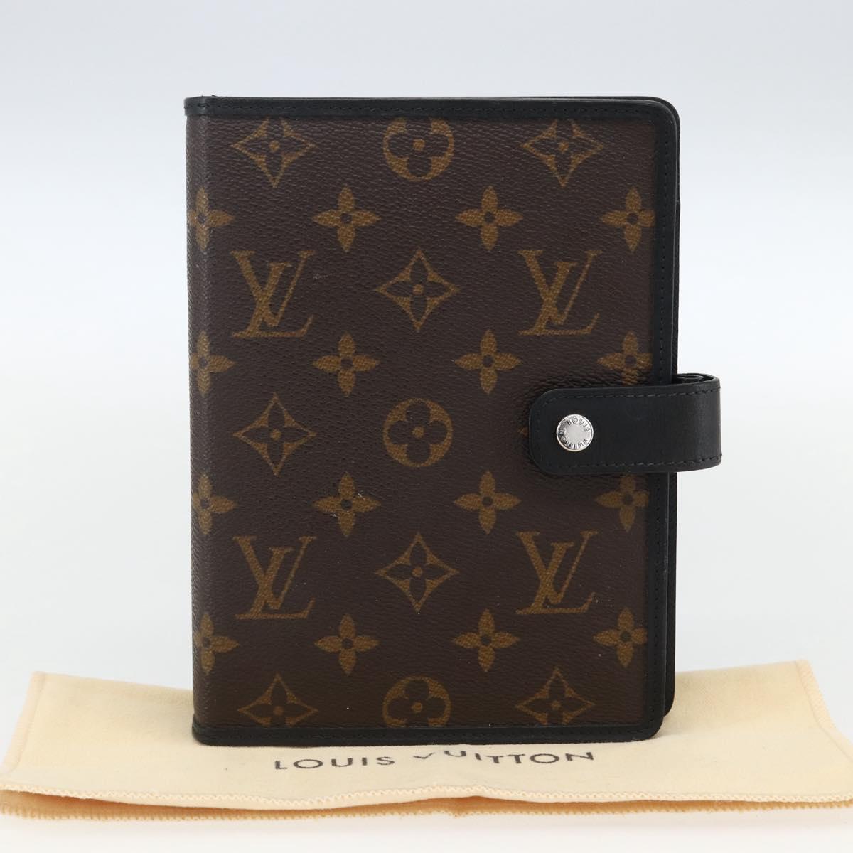 LOUIS VUITTON Monogram Macassar Agenda MM Day Planner Cover R21084 Auth 169817V