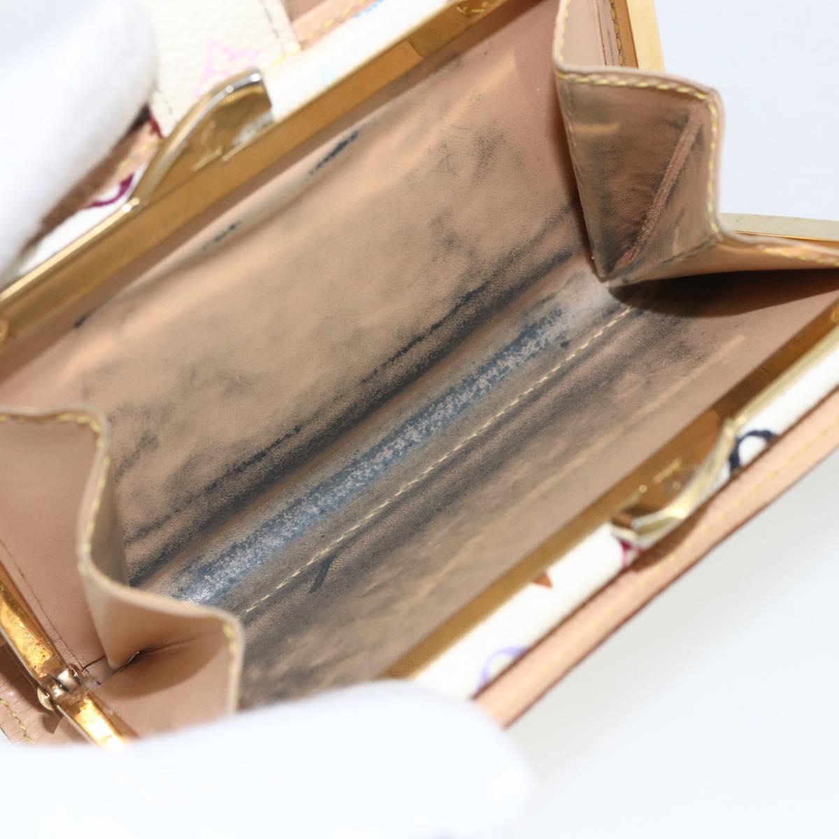 LOUIS VUITTON Multicolor Porte MonnaieViennois Wallet White M92987 Auth 169820