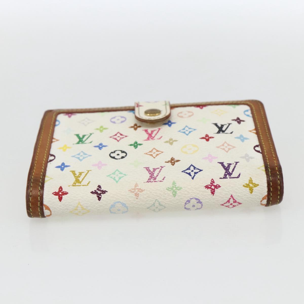 LOUIS VUITTON Multicolor Porte MonnaieViennois Wallet White M92987 Auth 169820