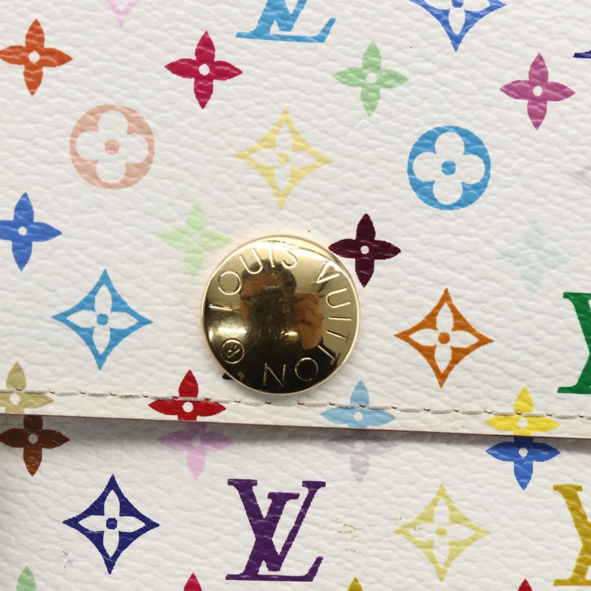 LOUIS VUITTON Multicolor Pochette Porte Monnaie Credit White M60004 Auth 169823V