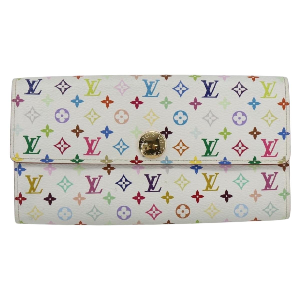 LOUIS VUITTON Multicolor Pochette Porte Monnaie Credit White M60004 Auth 169823V