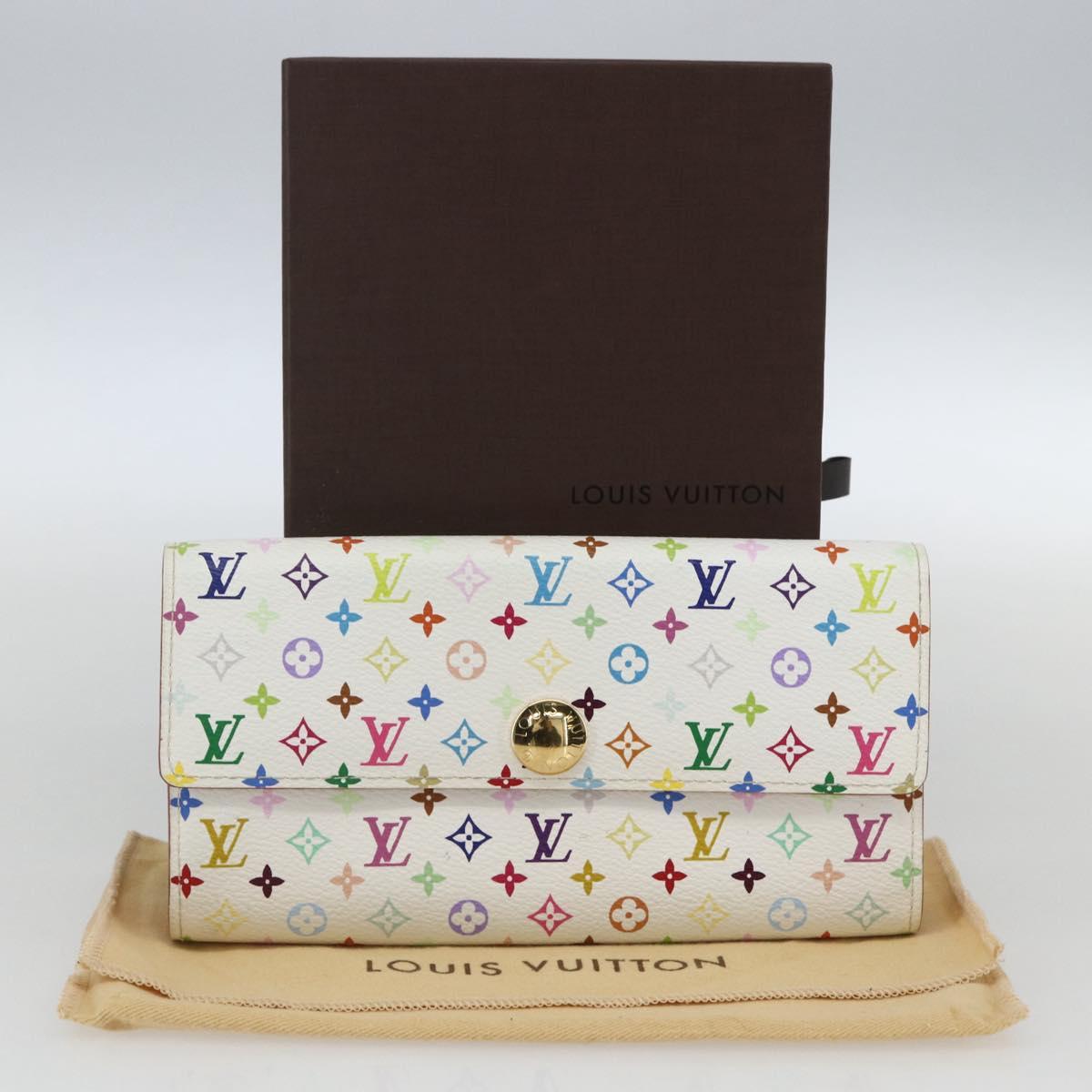 LOUIS VUITTON Multicolor Pochette Porte Monnaie Credit White M60004 Auth 169823V