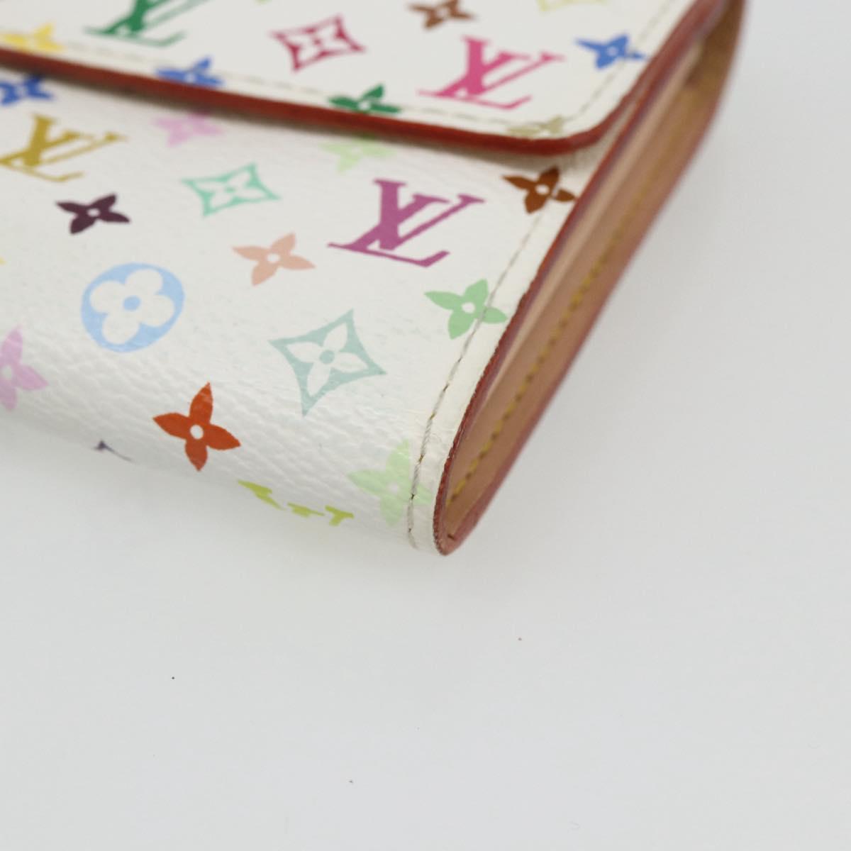 LOUIS VUITTON Multicolor Pochette Porte Monnaie Credit White M60004 Auth 169823V