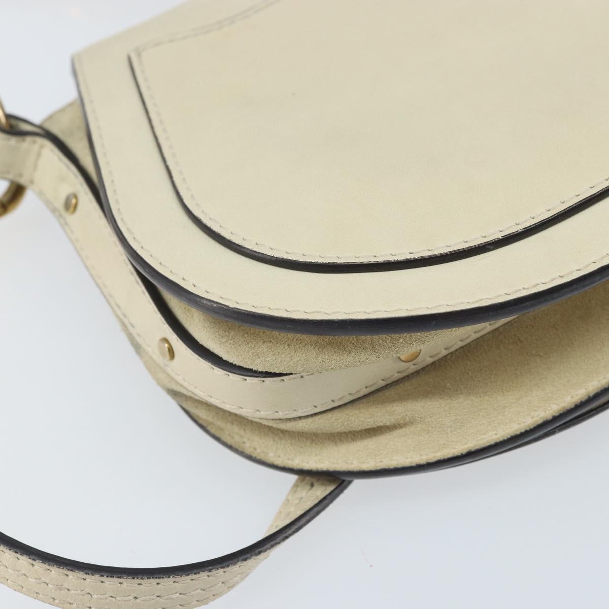 Chloe Nile Hand Bag Leather 2way Ivory Gold Auth 169835