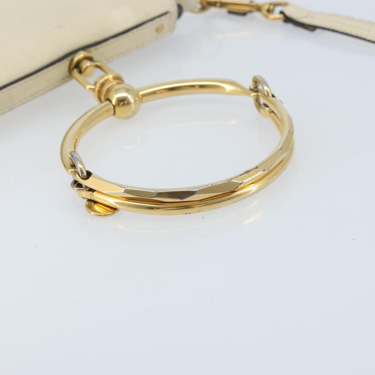 Chloe Nile Hand Bag Leather 2way Ivory Gold Auth 169835