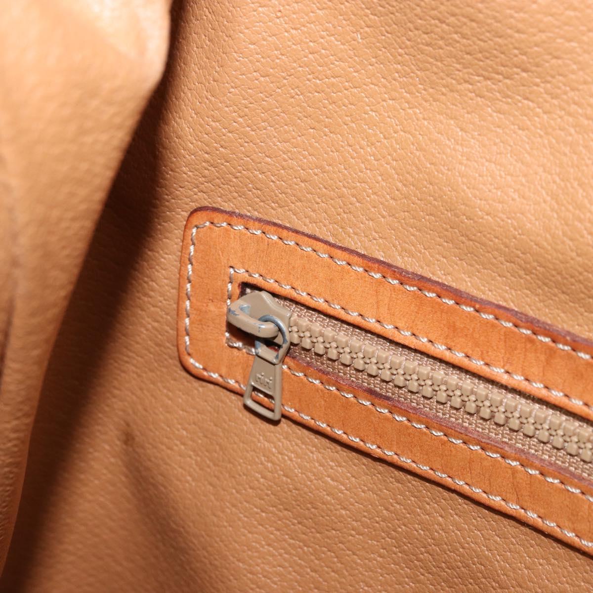 CELINE Macadam Canvas Backpack PVC Leather Brown Gold Auth 169840