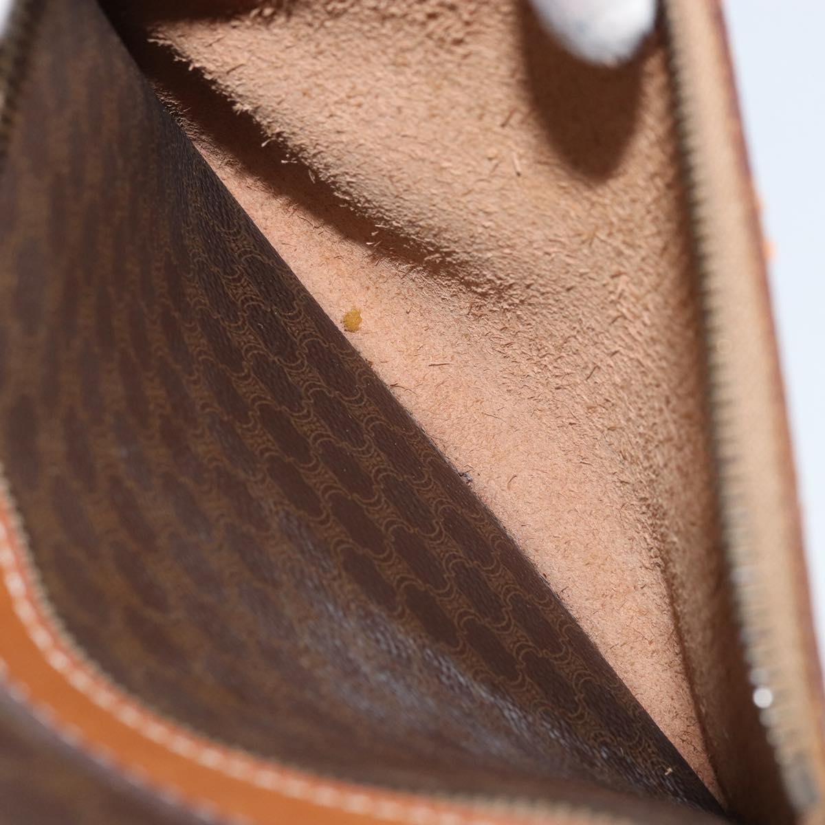 CELINE Macadam Canvas Backpack PVC Leather Brown Gold Auth 169840