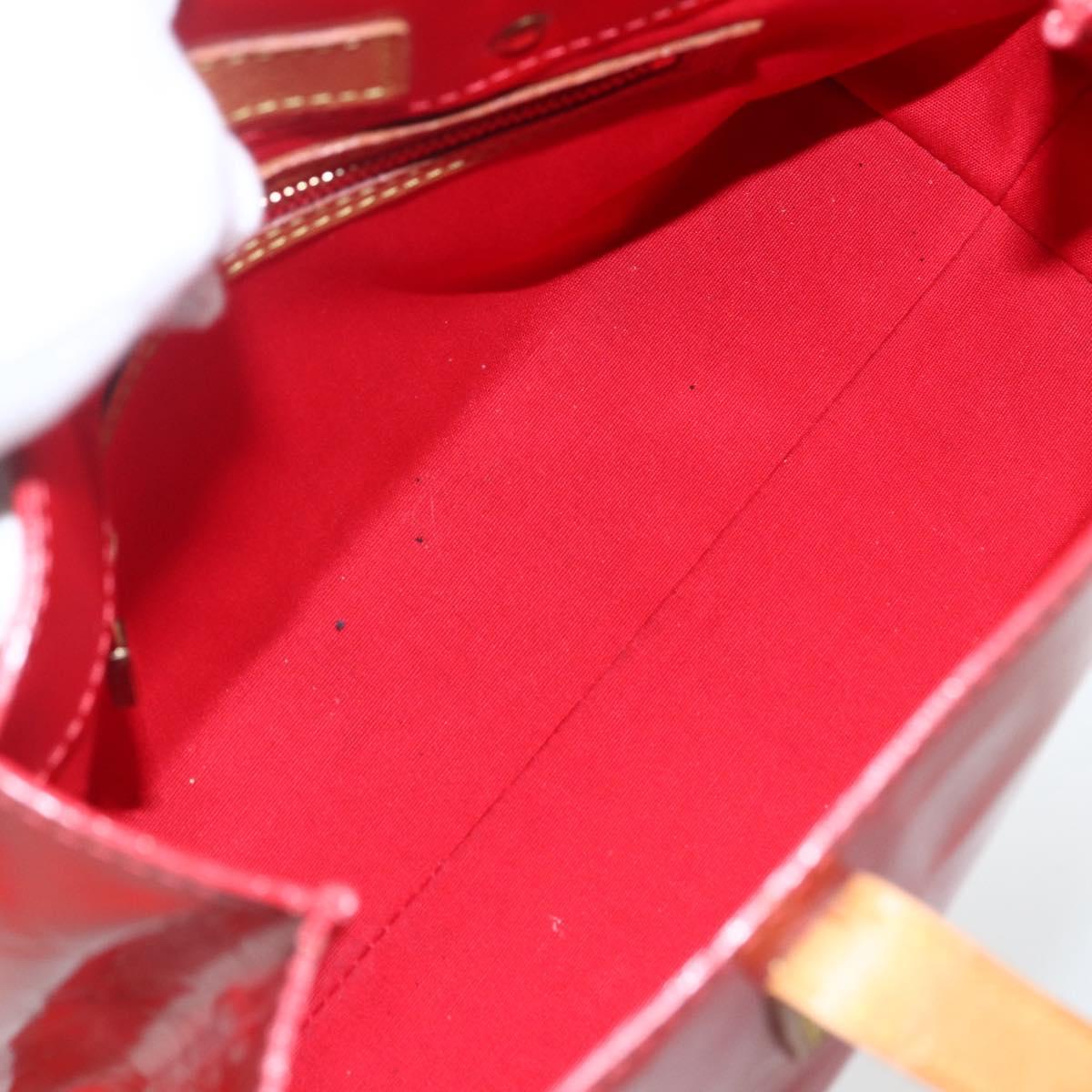 LOUIS VUITTON Monogram Vernis Reade PM Hand Bag Red Rouge M91088 LV Auth 169846