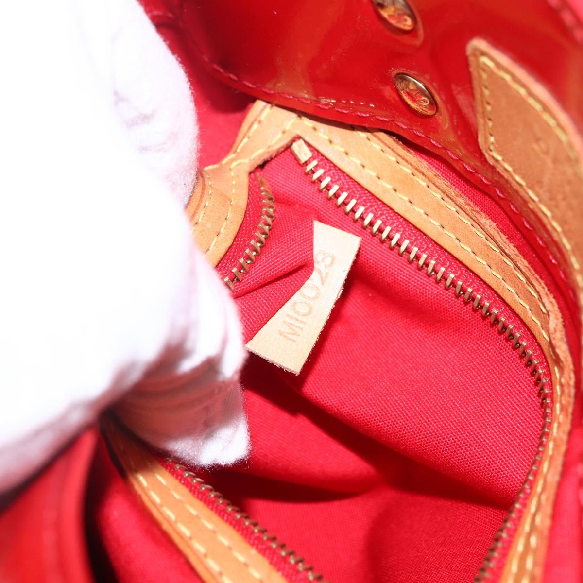 LOUIS VUITTON Monogram Vernis Reade PM Hand Bag Red Rouge M91088 LV Auth 169846