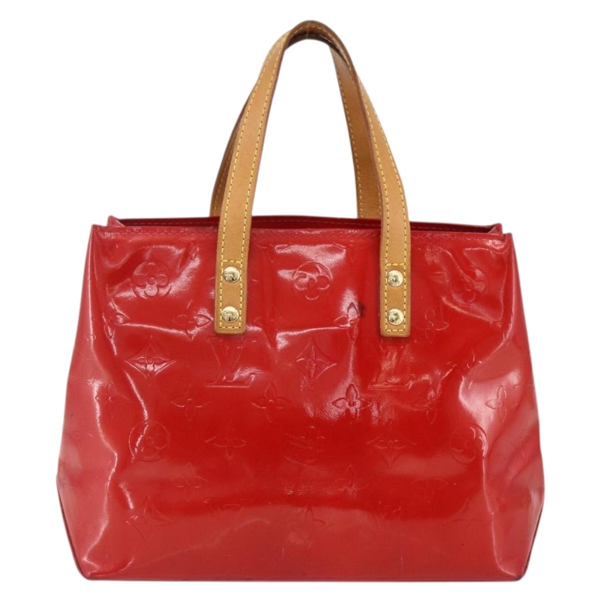 LOUIS VUITTON Monogram Vernis Reade PM Hand Bag Red Rouge M91088 LV Auth 169846