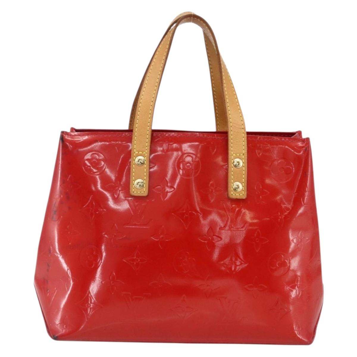 LOUIS VUITTON Monogram Vernis Reade PM Hand Bag Red Rouge M91088 LV Auth 169846