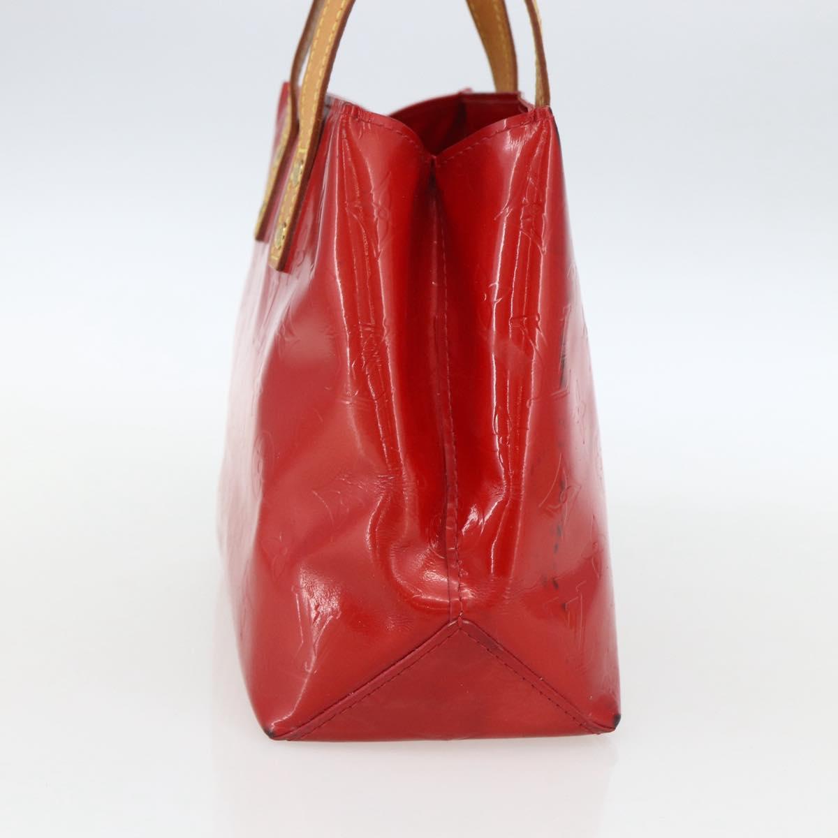 LOUIS VUITTON Monogram Vernis Reade PM Hand Bag Red Rouge M91088 LV Auth 169846