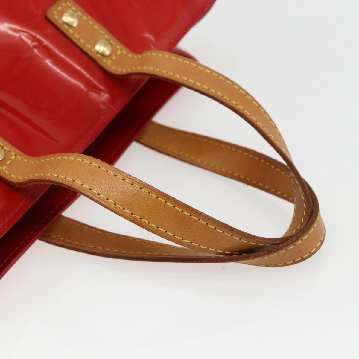 LOUIS VUITTON Monogram Vernis Reade PM Hand Bag Red Rouge M91088 LV Auth 169846