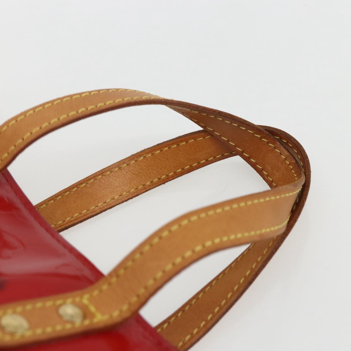 LOUIS VUITTON Monogram Vernis Reade PM Hand Bag Red Rouge M91088 LV Auth 169846