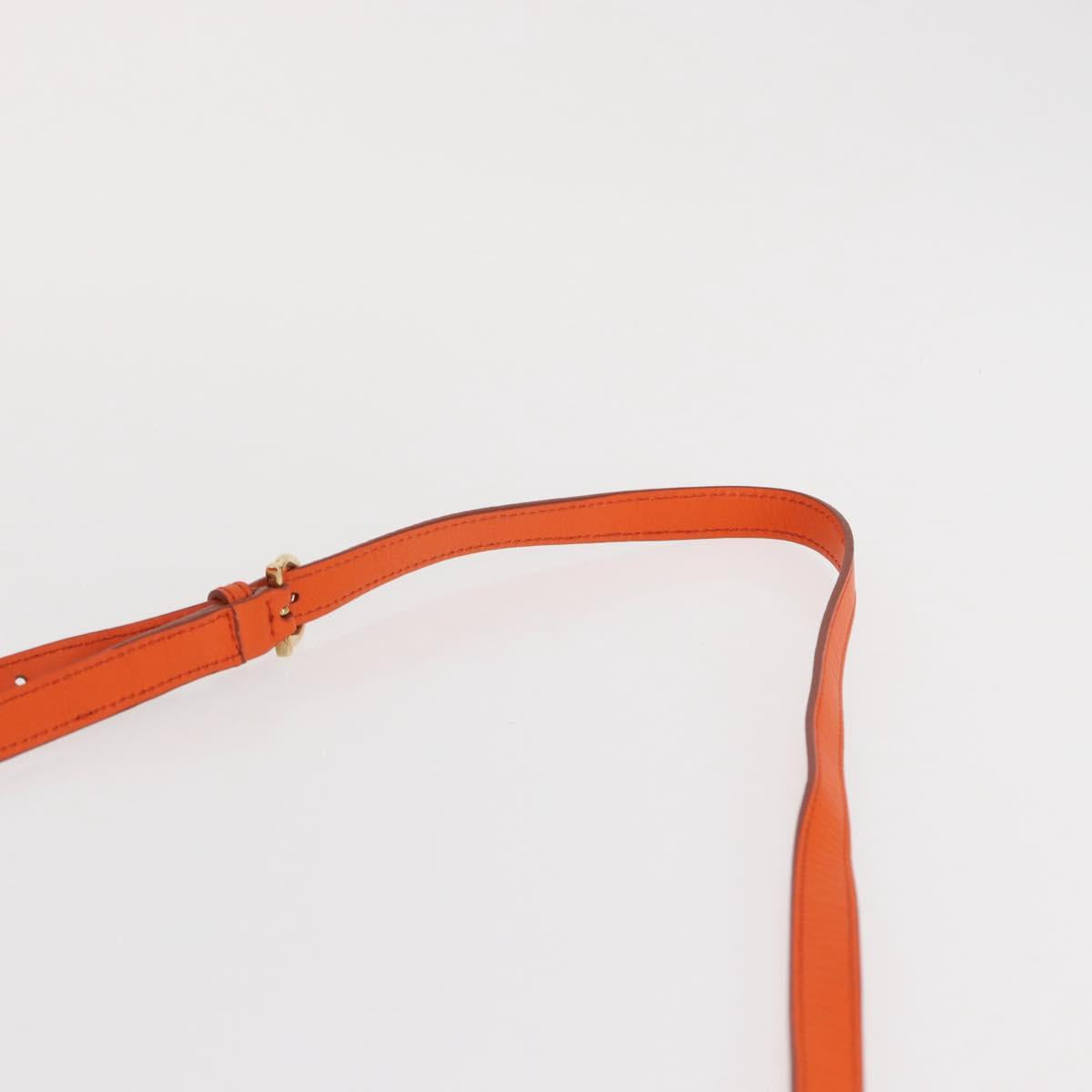 Salvatore Ferragamo Gancini Hand Bag Leather 2way Orange Gold Auth 169855