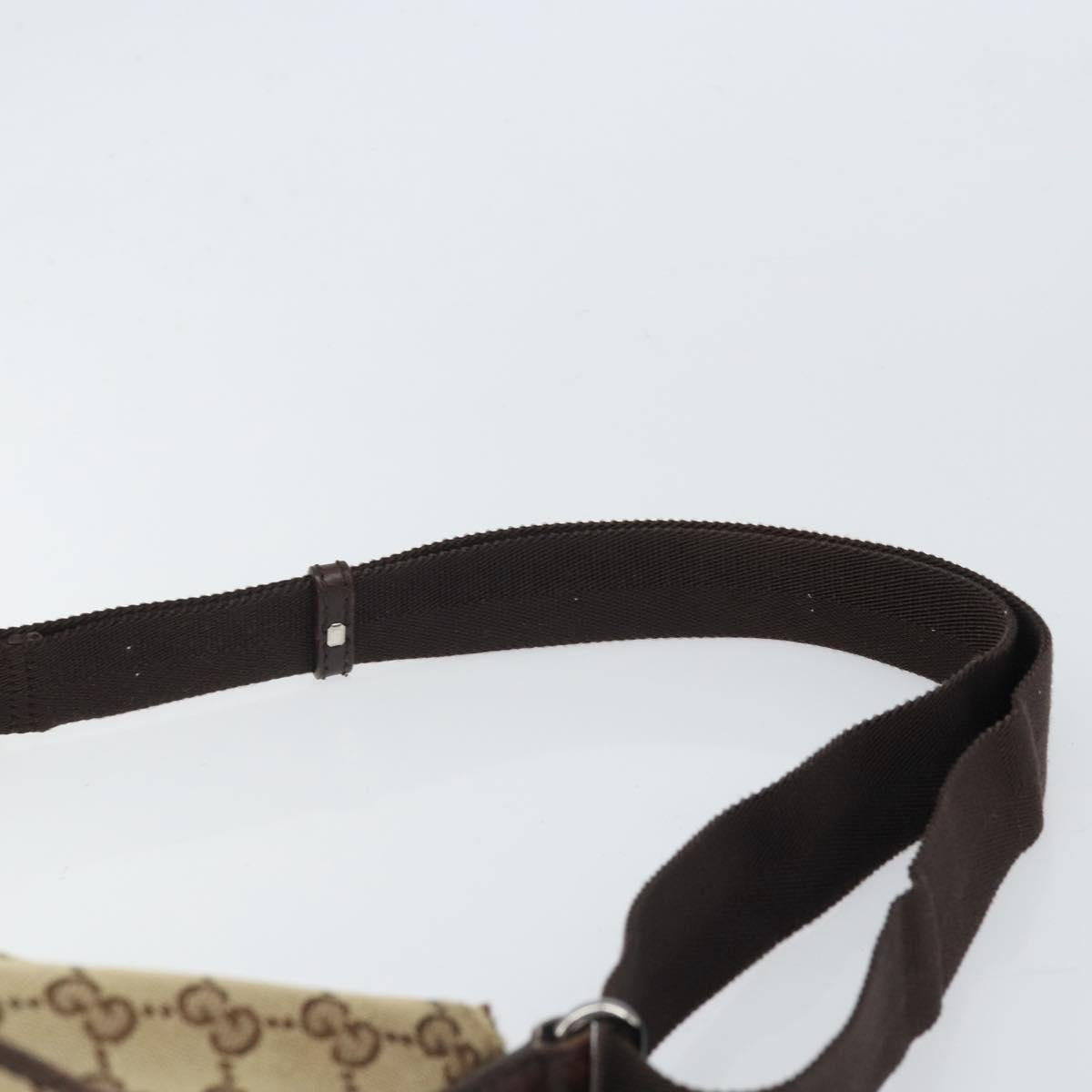 GUCCI GG Canvas Shoulder Bag Beige Silver 145857 Auth 169859