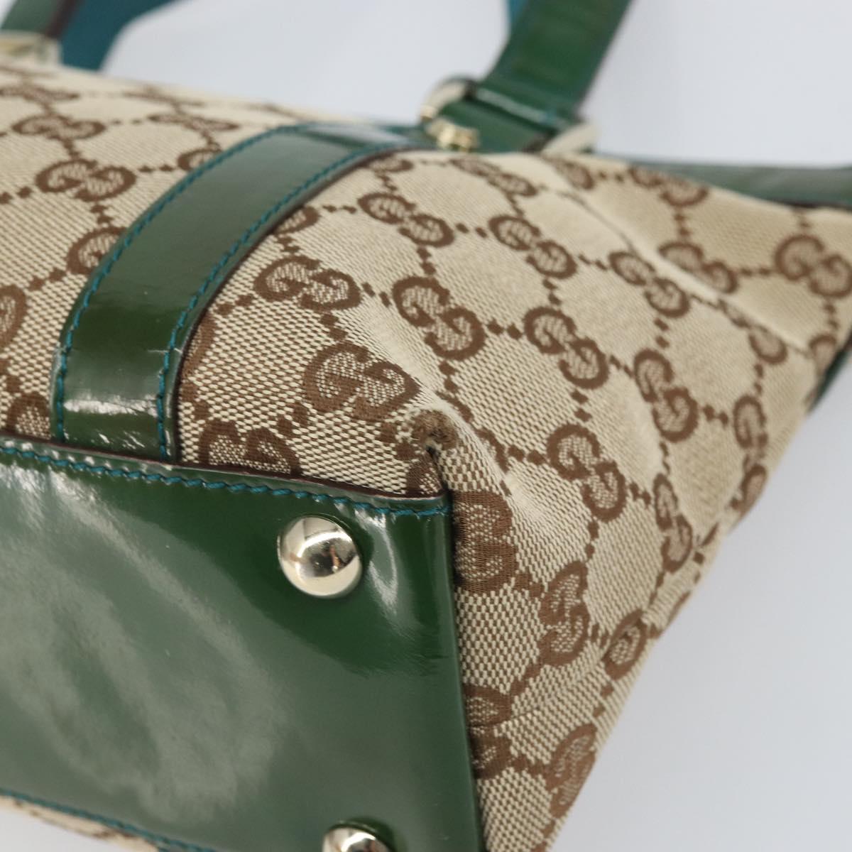 GUCCI Abbey GG Canvas Hand Bag Beige Gold 141471 Auth 169868