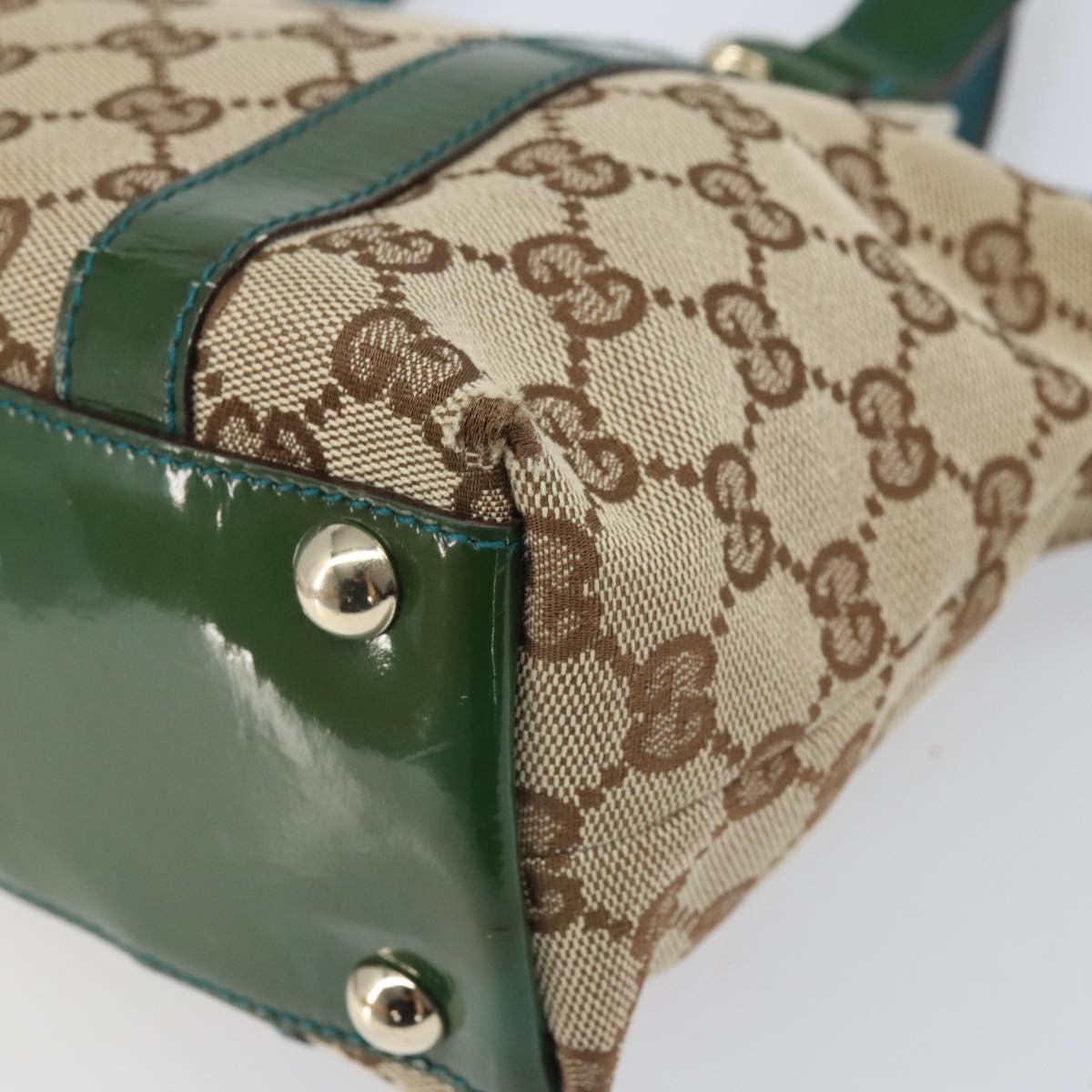 GUCCI Abbey GG Canvas Hand Bag Beige Gold 141471 Auth 169868