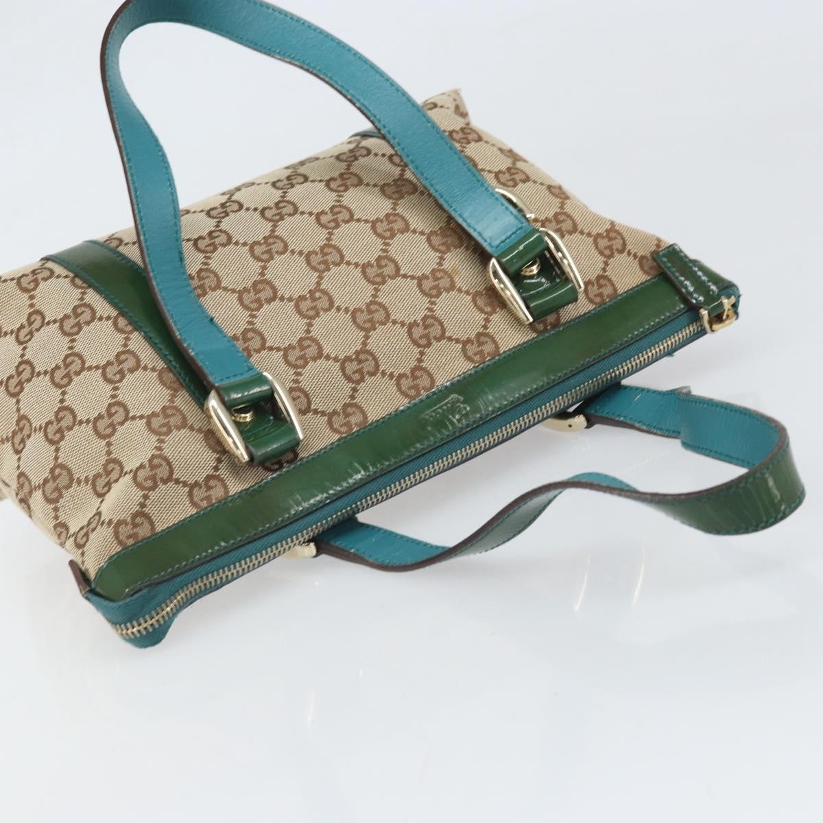 GUCCI Abbey GG Canvas Hand Bag Beige Gold 141471 Auth 169868