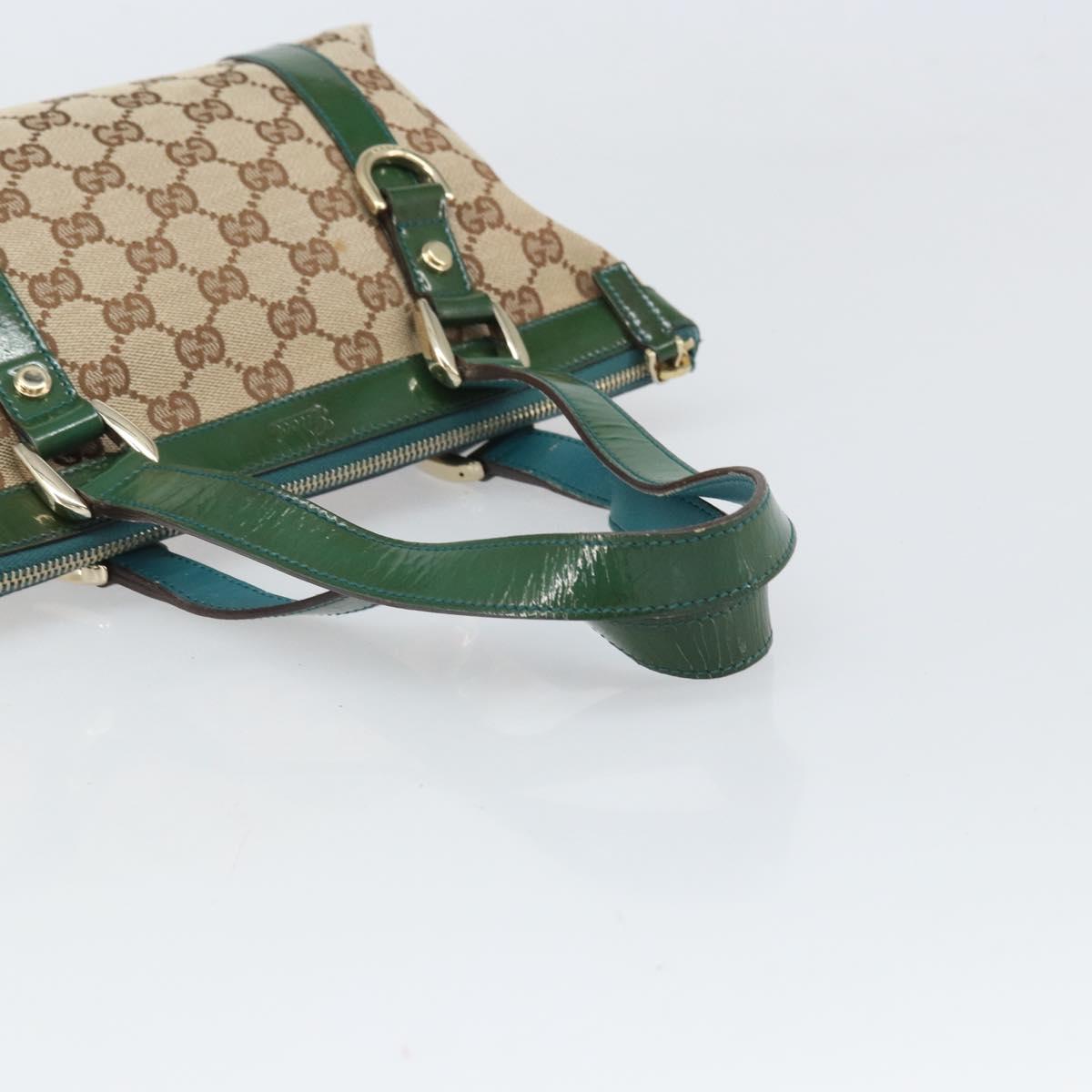 GUCCI Abbey GG Canvas Hand Bag Beige Gold 141471 Auth 169868