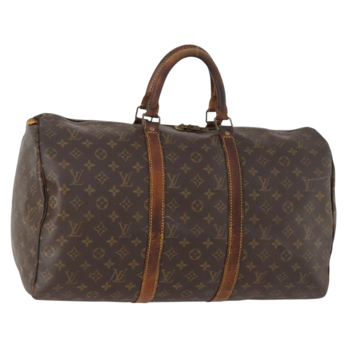 LOUIS VUITTON Monogram Keepall 50 Boston Bag M41426 LV Auth 169886