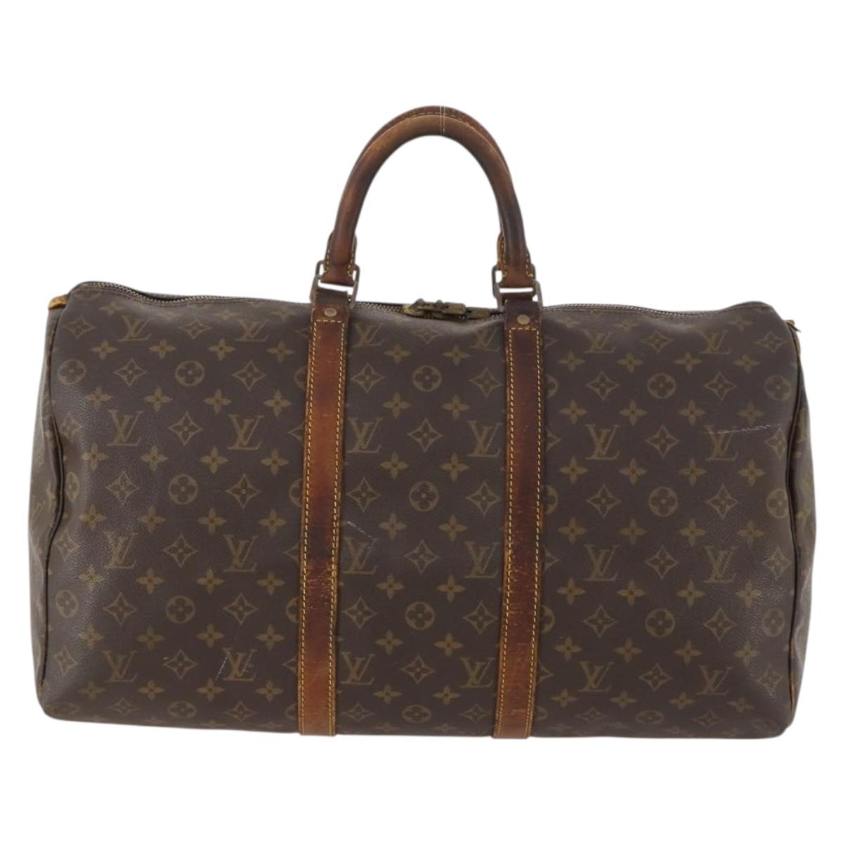 LOUIS VUITTON Monogram Keepall 50 Boston Bag M41426 LV Auth 169886
