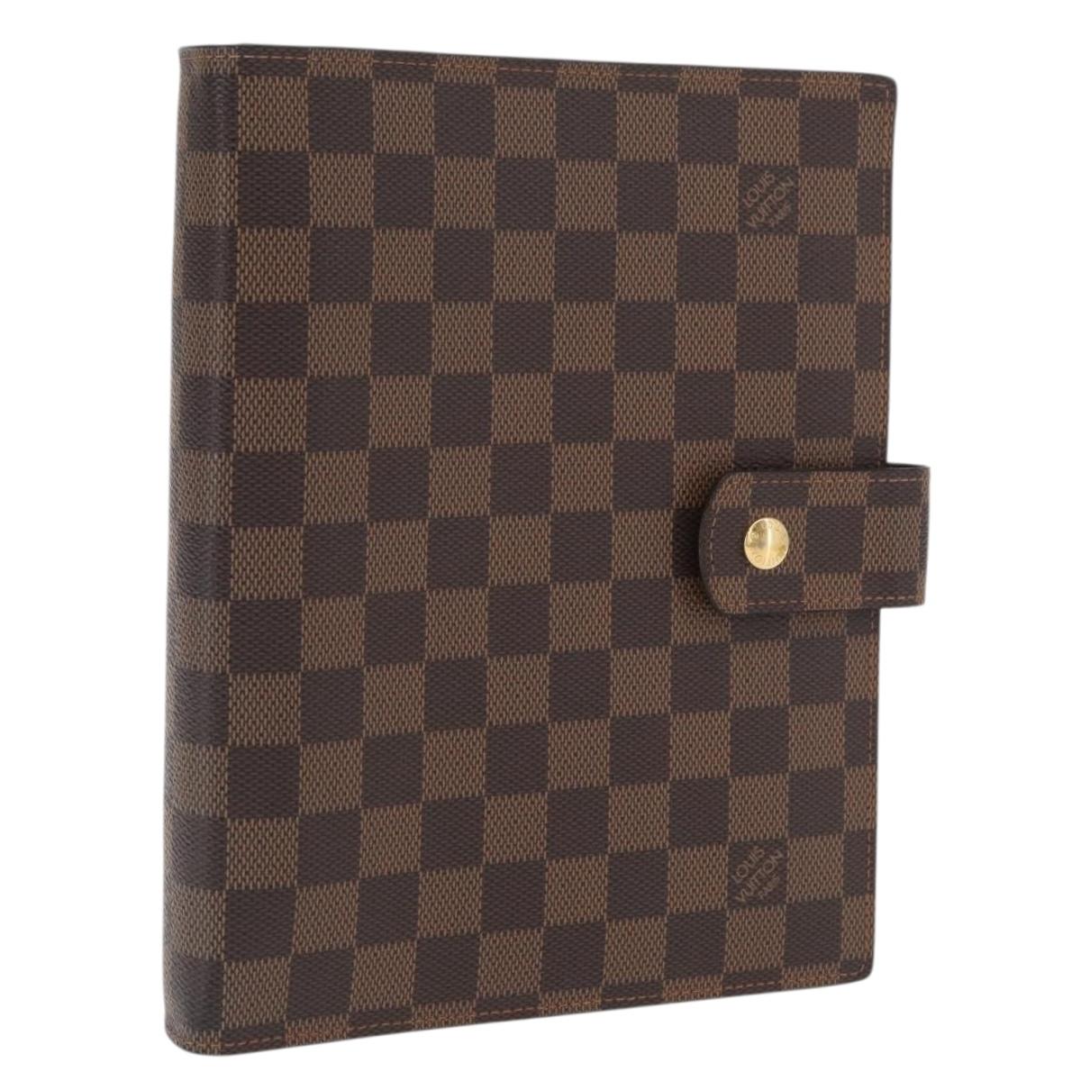 LOUIS VUITTON Damier Ebene Agenda GM Day Planner Cover R20107 LV Auth 169889SAV