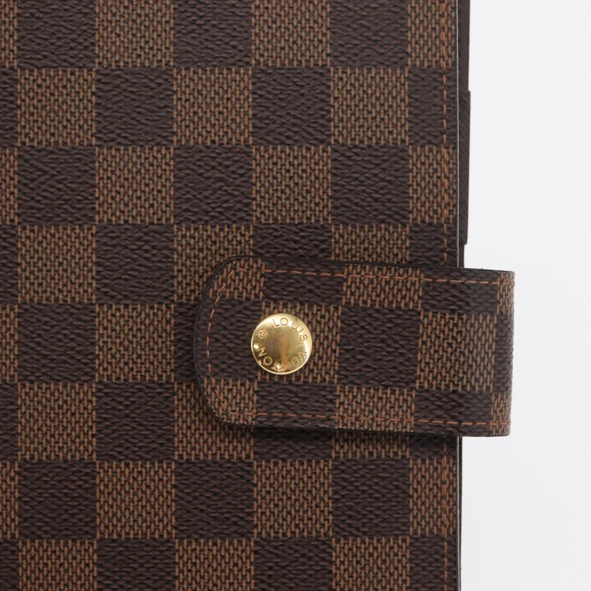 LOUIS VUITTON Damier Ebene Agenda GM Day Planner Cover R20107 LV Auth 169889SAV
