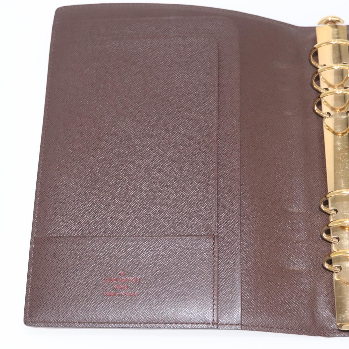 LOUIS VUITTON Damier Ebene Agenda GM Day Planner Cover R20107 LV Auth 169889SAV