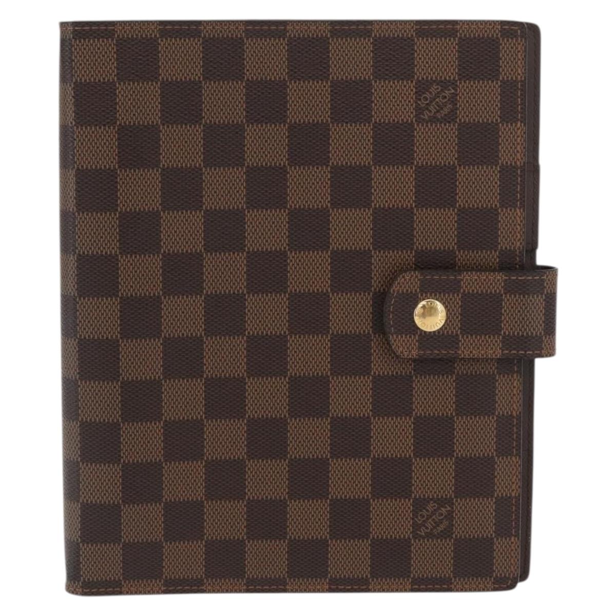 LOUIS VUITTON Damier Ebene Agenda GM Day Planner Cover R20107 LV Auth 169889SAV
