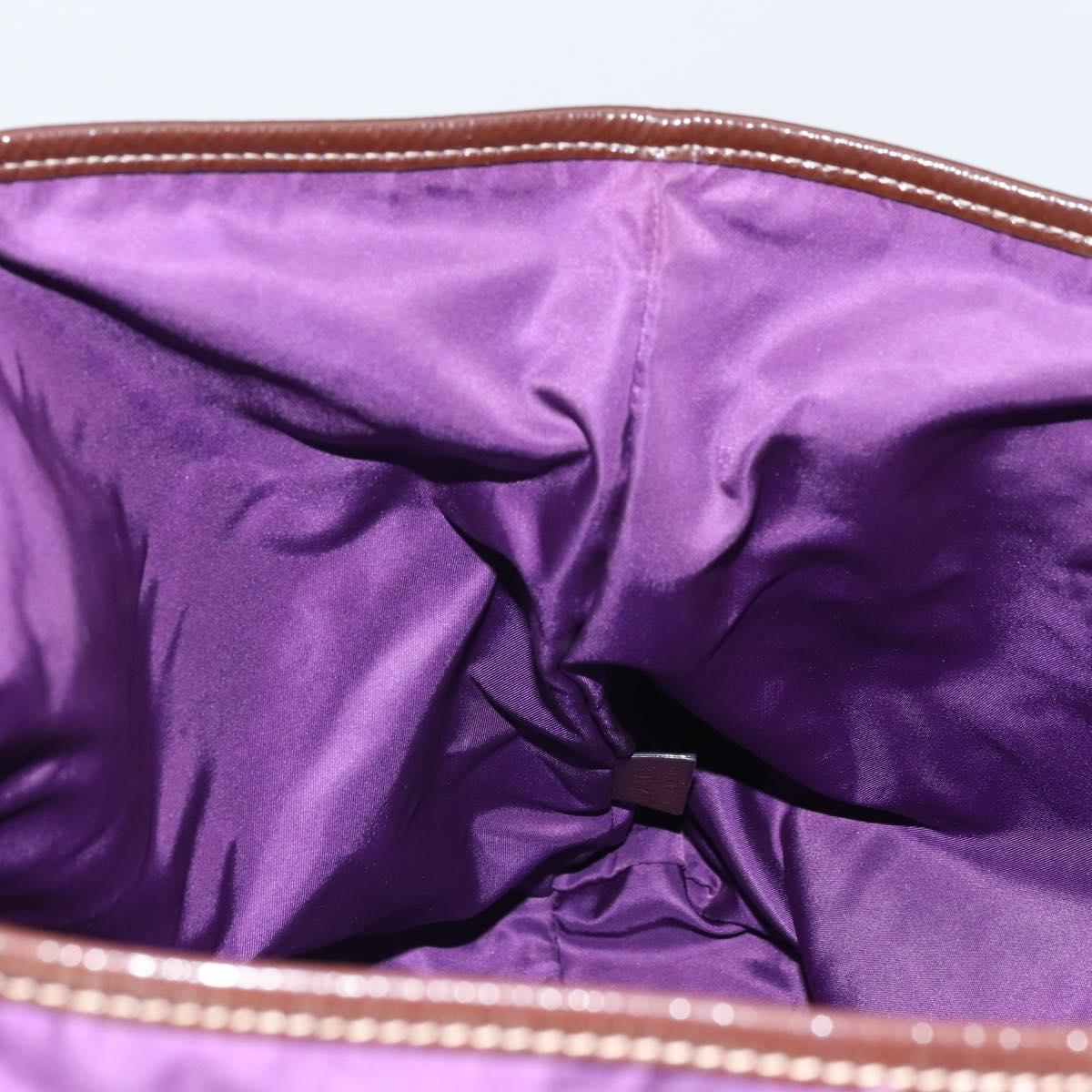 PRADA Tote Bag Nylon Purple Gold Auth 169896