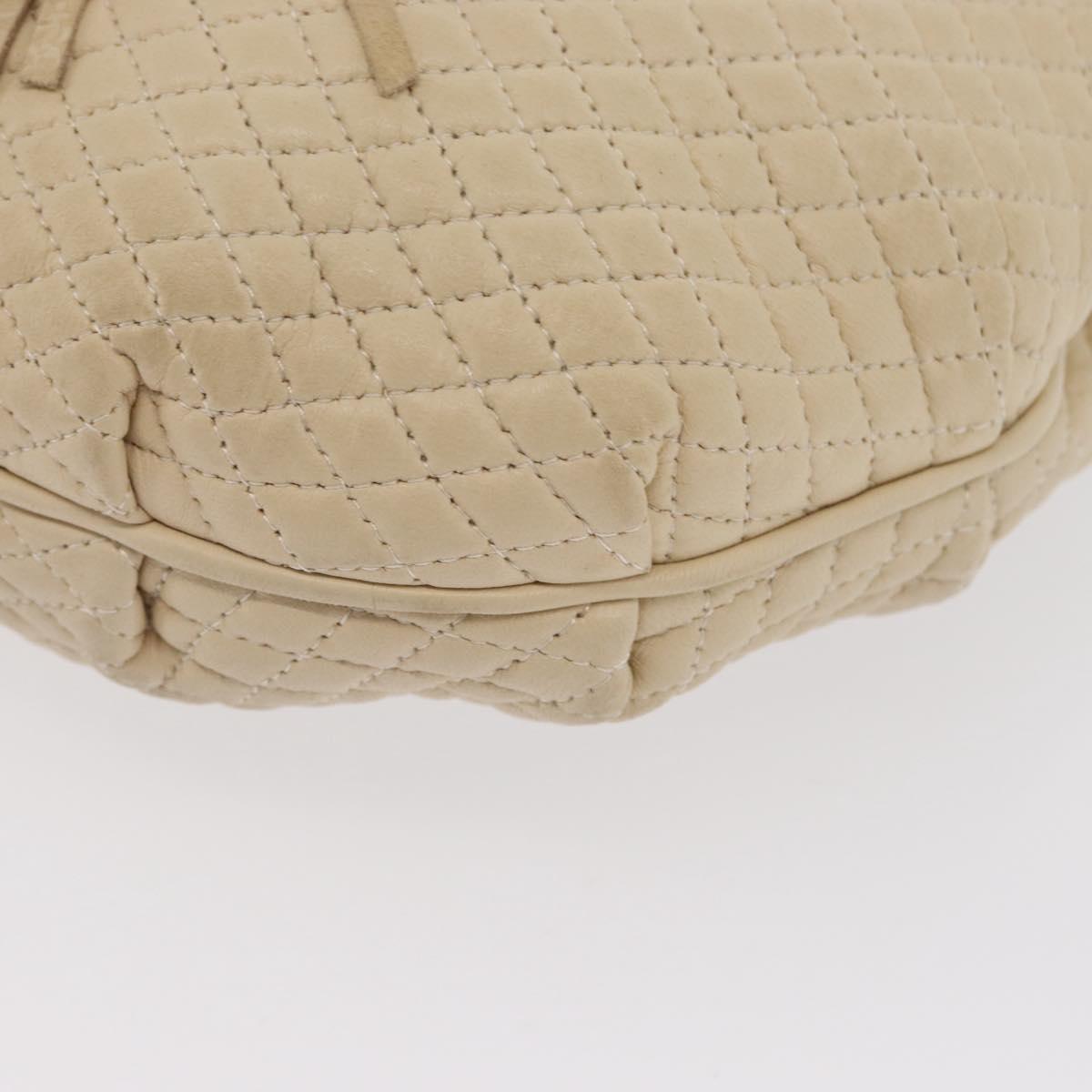 BALLY Shoulder Bag Leather Ivory Gold Auth 169900