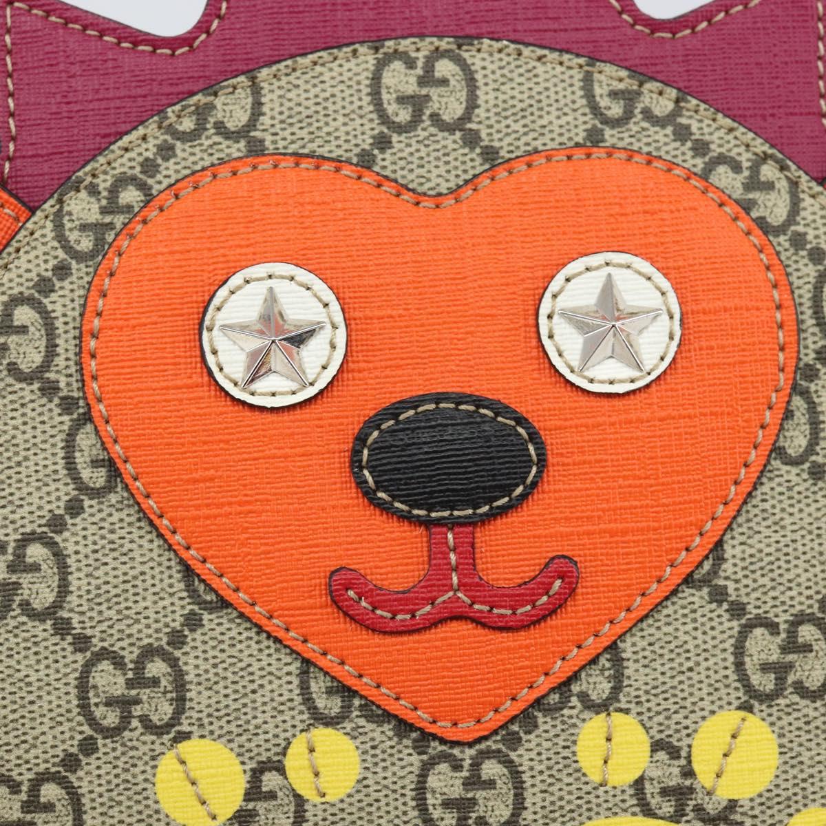 GUCCI GG Supreme Children's Hedgehog Bag PVC Beige Silver 580428 Auth 169901V