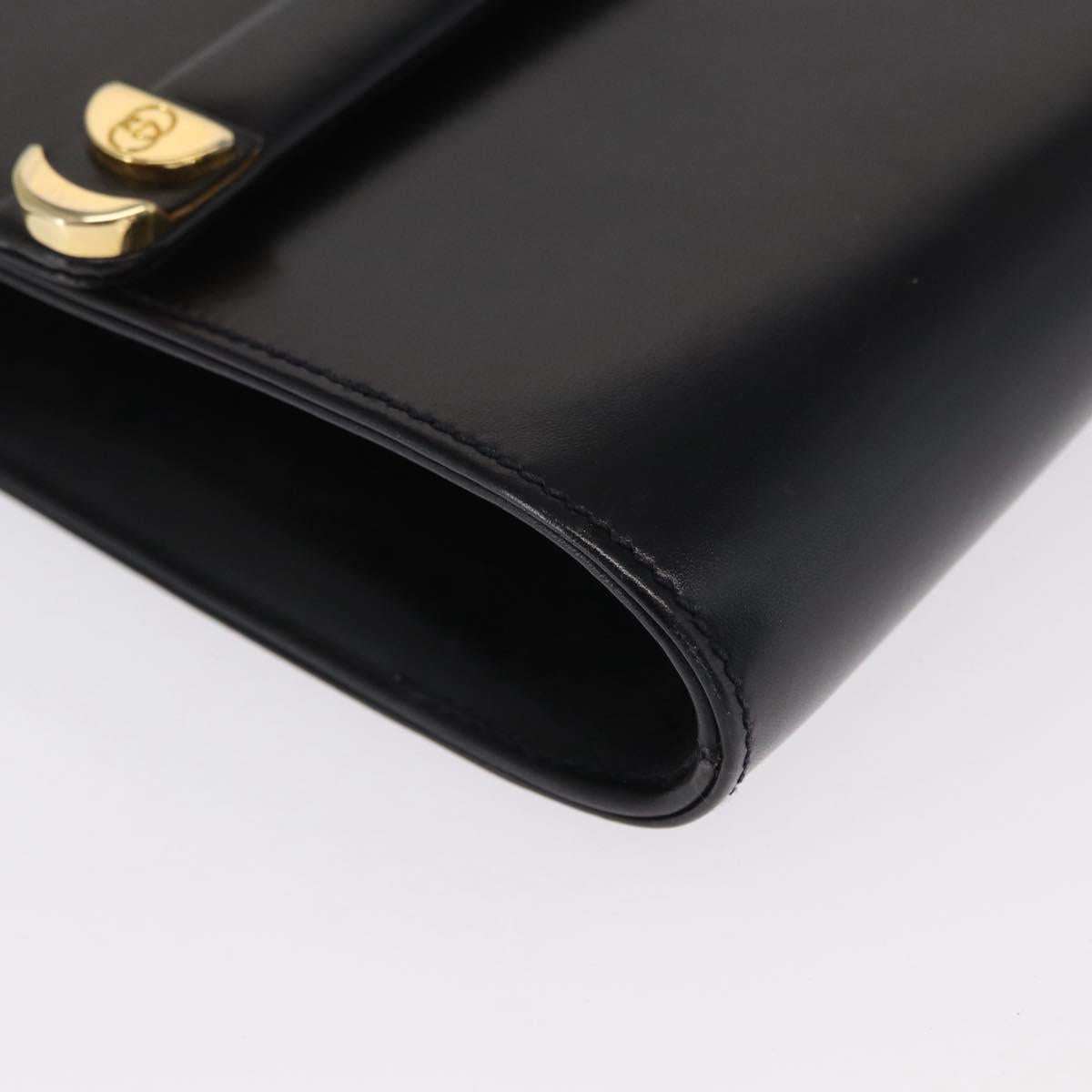 GUCCI Shoulder Bag Leather Black Gold 004 056 0209 Auth 169902