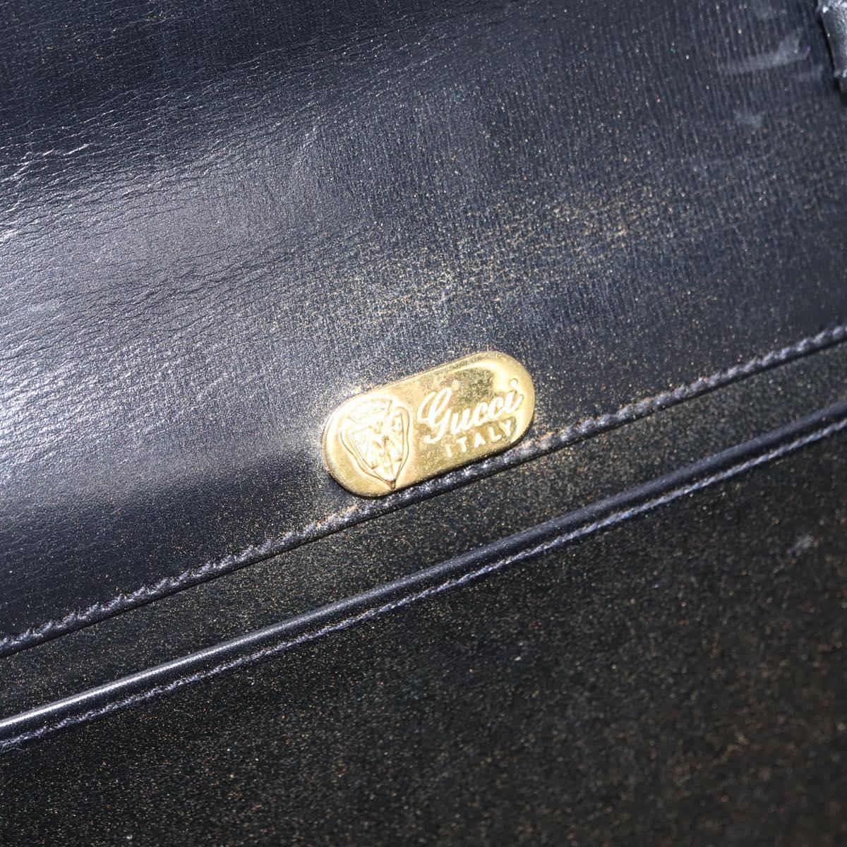 GUCCI Shoulder Bag Leather Black Gold 004 056 0209 Auth 169902