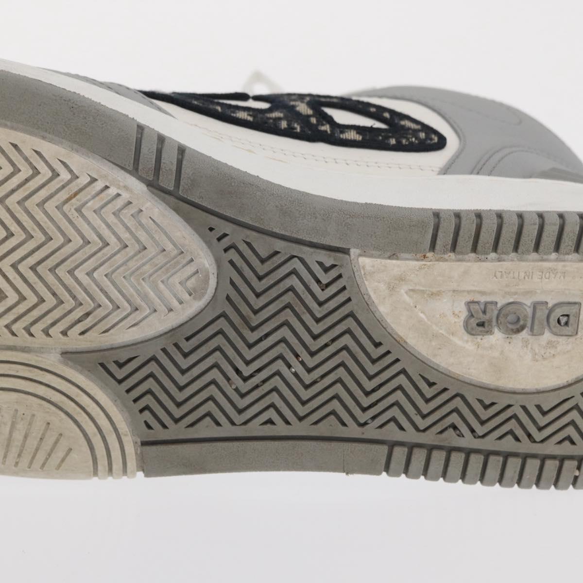 Christian Dior Trotter Canvas Dribble Low Top Sneakers B57 Gray Auth 169910M