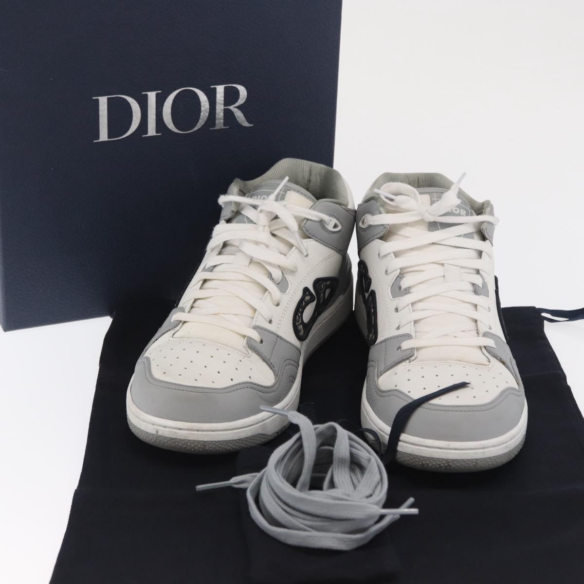 Christian Dior Trotter Canvas Dribble Low Top Sneakers B57 Gray Auth 169910M