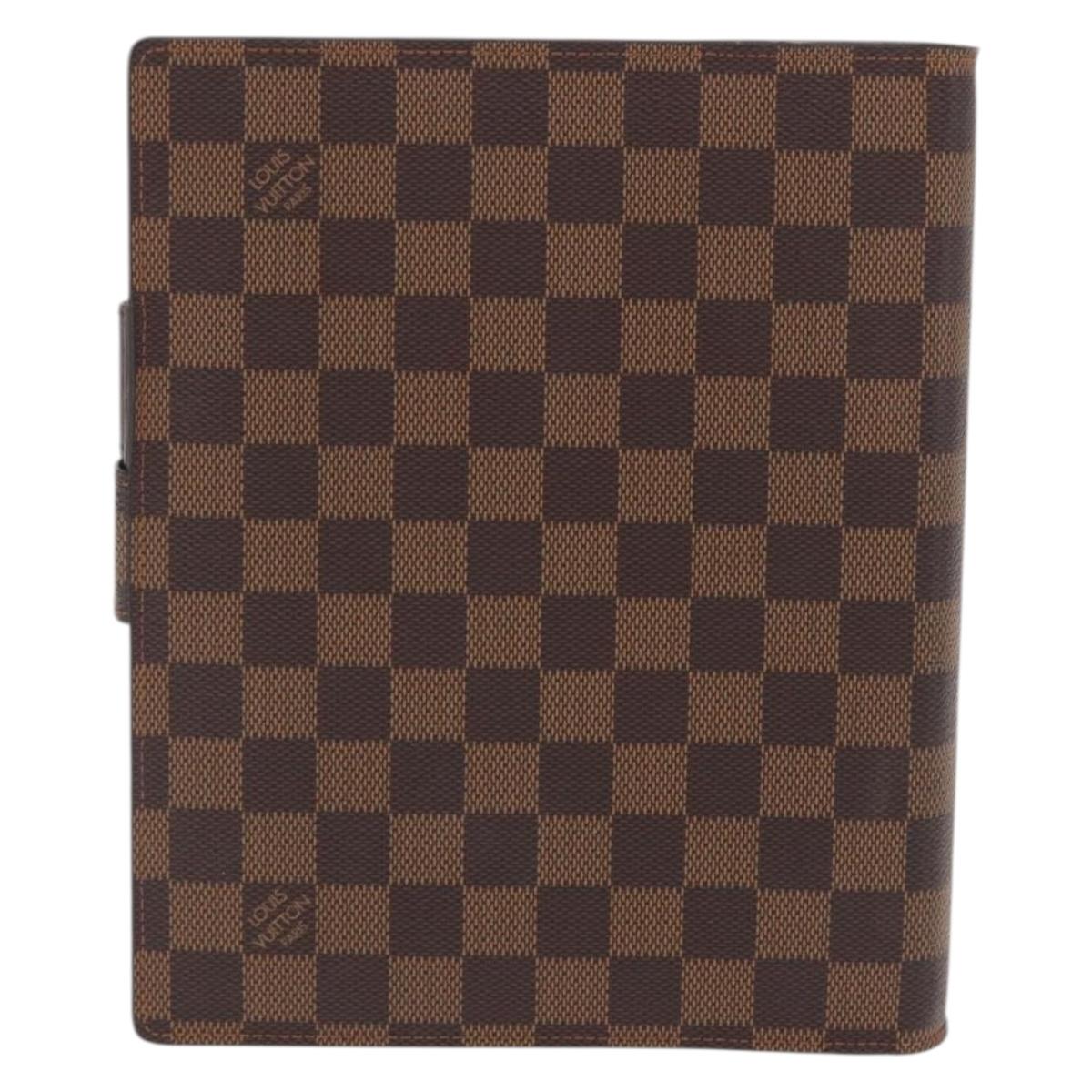 LOUIS VUITTON Damier Ebene Agenda GM Day Planner Cover R20107 LV Auth 169911