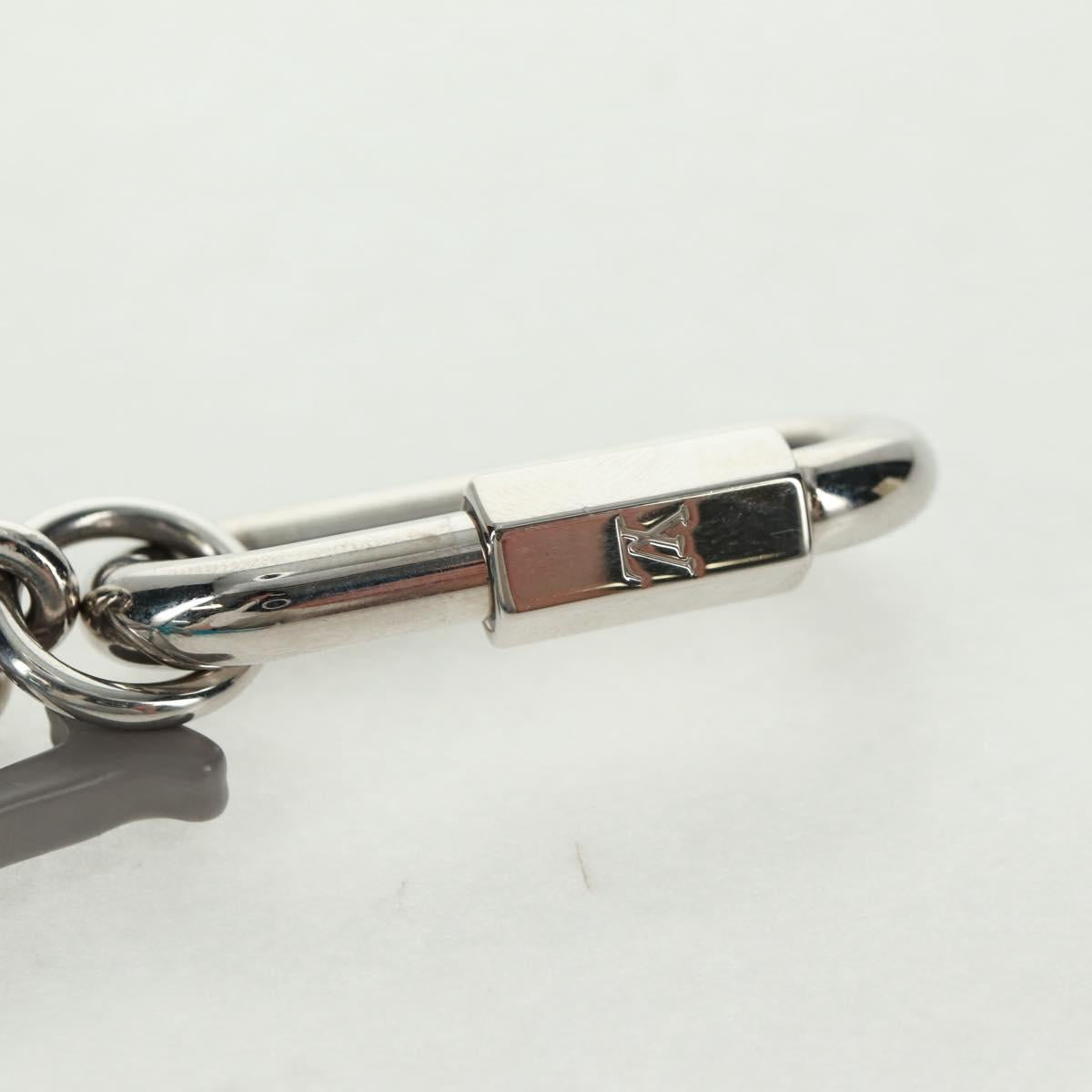 LOUIS VUITTON Porte Cles LV Shape Rope Charm metal Blue MP2618 LV Auth 169919M