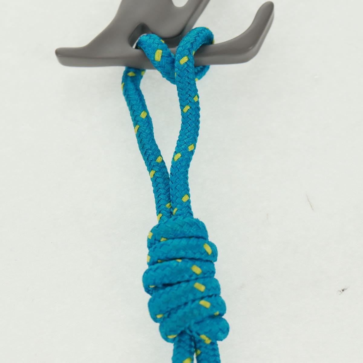 LOUIS VUITTON Porte Cles LV Shape Rope Charm metal Blue MP2618 LV Auth 169919M