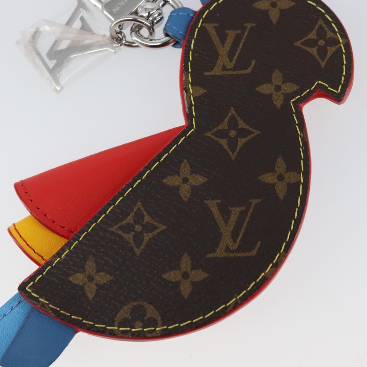 LOUIS VUITTON Monogram Bag Charm LV Parrot Pouch Red M02556 LV Auth 169920A