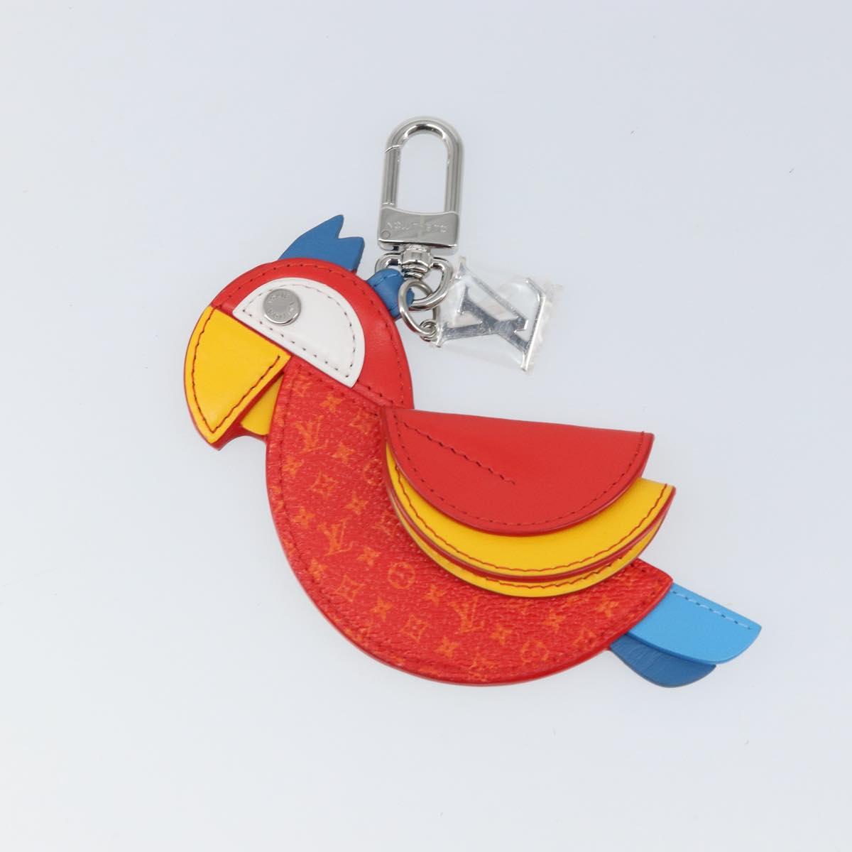 LOUIS VUITTON Monogram Bag Charm LV Parrot Pouch Red M02556 LV Auth 169920A