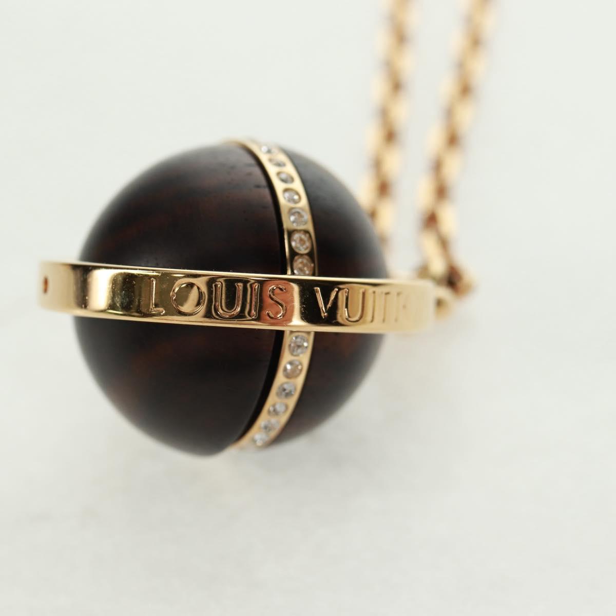 LOUIS VUITTON Pandantif Magnetic Glitter Necklace Gold Tone M66856 Auth 169922